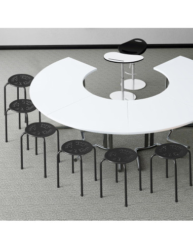 Taburetes Apilables POWERSTONE Paquete de 6, Negro, 29.21 cm