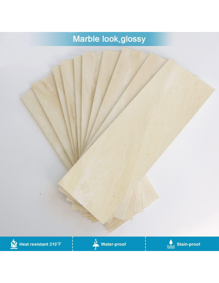 BeNice Azulejos Autoadhesivos de Mármol Beige 9.8x29.8cm - 16 Piezas BeNice Azulejos Autoadhesivos de Mármol Beige 9.8x29.8cm - 16 Piezas