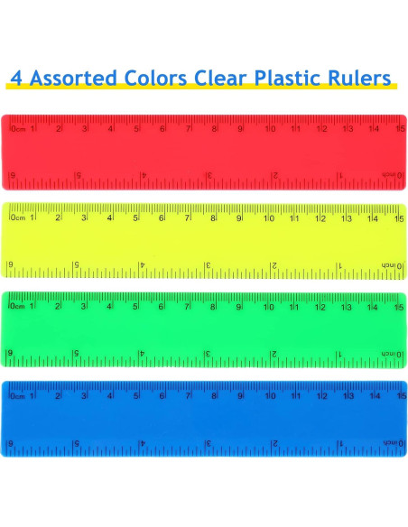 Regla Plástica Flexible Zonon 15.24 cm 100 Pcs para Estudiantes