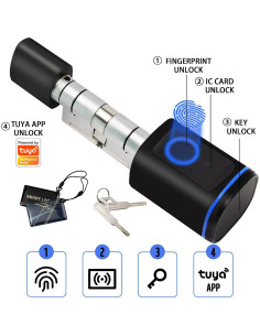 Cerradura Inteligente Biométrica JSHYGOUP Lock01 Negra 2