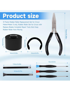 Rodillo de Goma Compatible Cricut Maker 3 - Set de Reemplazo 2