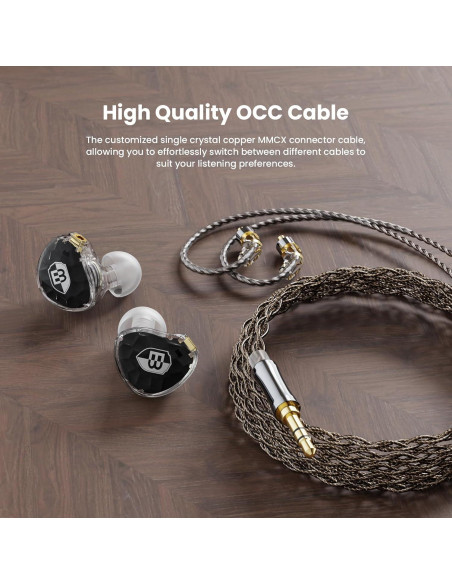 Auriculares In-Ear BASN ASONE Planar 14.2mm con Cable Desmontable
