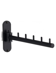 Perchero Plegable Votmores de Acero Inoxidable 5 Ganchos Negro