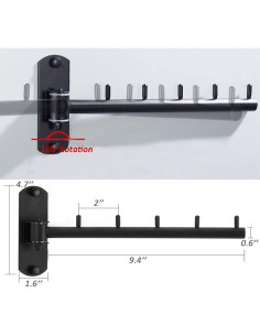 Perchero Plegable Votmores de Acero Inoxidable 5 Ganchos Negro 2