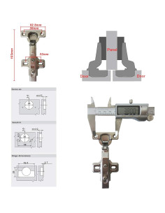 Bisagra Media Superposición LIKERAINY 26mm con Amortiguador - Paquete de 4 2