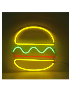 Luz de Neón LED Hamburguesa Cynzia 30.48x30.48cm USB