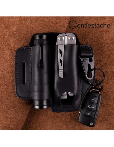 Funda de Cuero Gentlestache para Multiherramienta EDC - Negro