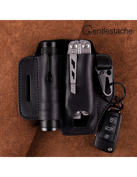 Funda de Cuero Gentlestache para Multiherramienta EDC - Negro