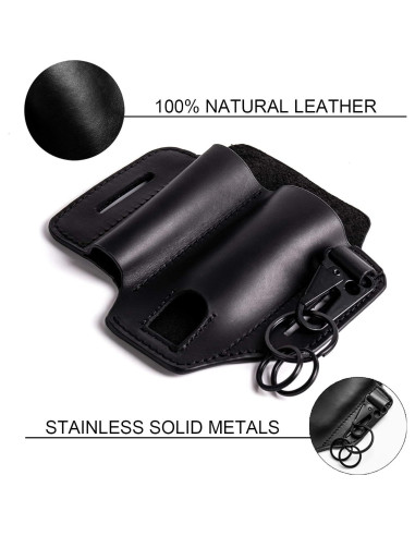 Funda de Cuero Gentlestache para Multiherramienta EDC - Negro