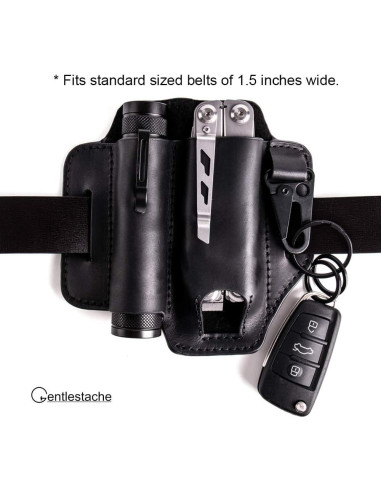 Funda de Cuero Gentlestache para Multiherramienta EDC - Negro