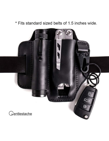 Funda de Cuero Gentlestache para Multiherramienta EDC - Negro