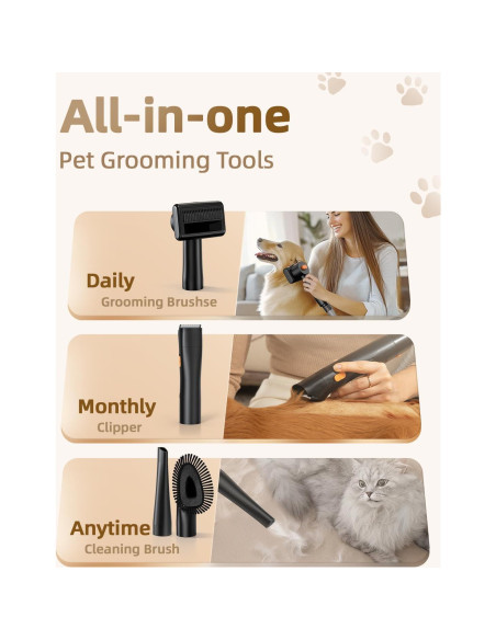 Aspiradora para Perros Buenkee 14000Pa 4.5L Bajo Ruido