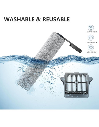 Rodillos y Filtros Reemplazo Tineco S5 - 1 Cepillo y 2 Filtros