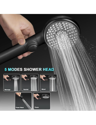 Cabezal de Ducha para RV FOCSPROD con Manguera 152 cm 5 Modos