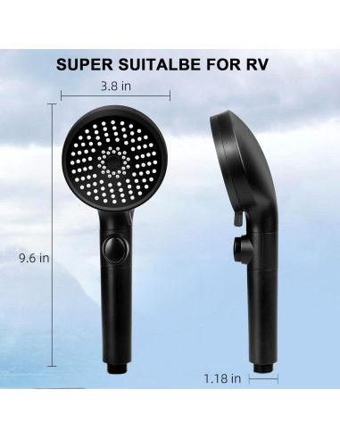 Cabezal de Ducha para RV FOCSPROD con Manguera 152 cm 5 Modos