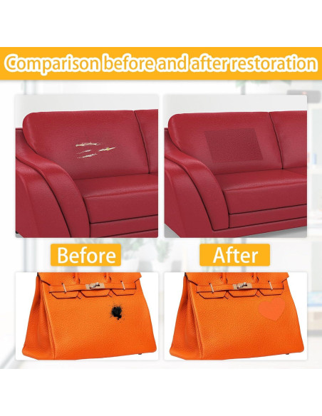 Parche de reparación de cuero autoadhesivo Ruaniao 40x119.4 cm beige Parche de reparación de cuero autoadhesivo Ruaniao 40x119.4 cm beige