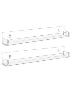 Estante Flotante de Acrílico Transparente Baosia - 2 Piezas 38x4x5cm