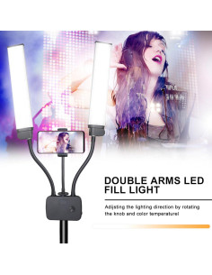 Luz de Video LED Doble Brazo 45W CCYLEZ Ajustable Portátil 2
