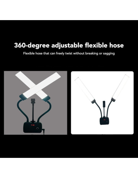 Luz de Video LED Doble Brazo 45W CCYLEZ Ajustable Portátil