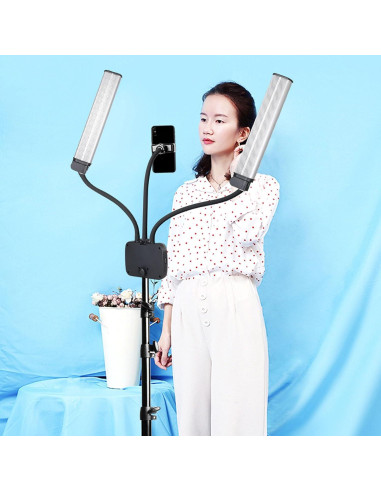 Luz de Video LED Doble Brazo 45W CCYLEZ Ajustable Portátil