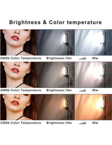 Luz de Video LED Doble Brazo 45W CCYLEZ Ajustable Portátil