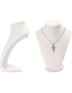 Soporte de exhibición de collar Julysky de terciopelo beige 2