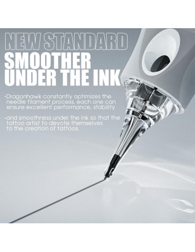 Cartuchos de Agujas de Tatuaje Dragonhawk Glide 50 Piezas Mixtas