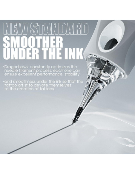 Cartuchos de Agujas de Tatuaje Dragonhawk Glide 50 Piezas Mixtas