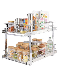 Estante Extraíble VEVOR 2 Niveles Acero Cromado 30 kg