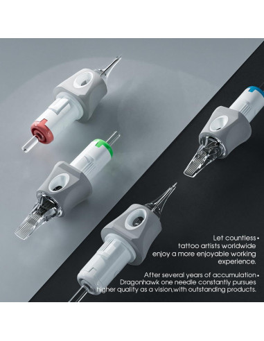 Cartuchos de Agujas de Tatuaje Dragonhawk Glide 50 Piezas Mixtas