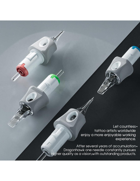 Cartuchos de Agujas de Tatuaje Dragonhawk Glide 50 Piezas Mixtas
