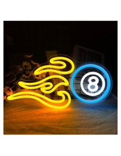 Luz de Neón LED Billar 8 IMEGINA 40x21 cm USB Dimmable