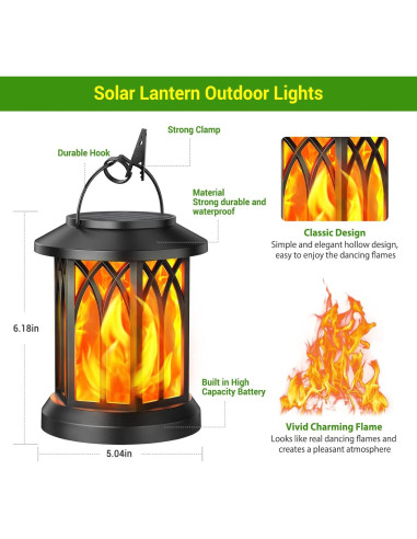 Linternas Solares Colgantes KOOPER 2 Paquete Impermeables