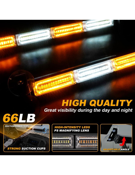 Barra de Luz Estroboscópica de Emergencia LRTER 45cm Ámbar/Blanco