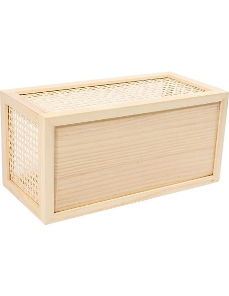 Cesta de Almacenamiento de Madera Pequeña 34.6x16.6 cm