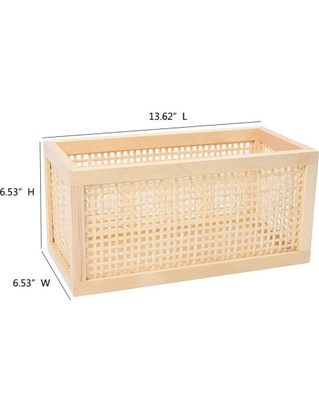 Cesta de Almacenamiento de Madera Pequeña 34.6x16.6 cm