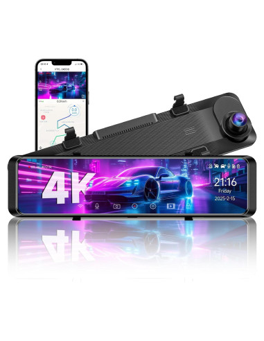 Cámara Dash 4K TUIFAC VT15 con GPS y Pantalla 12"