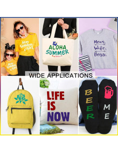 Paquete de Vinilo de Transferencia de Calor HTVRONT Negro 12" x 10" 2