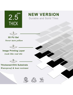 Azulejos Autoadhesivos STICKGOO Negro 30.48x30.48 cm - Subway 2