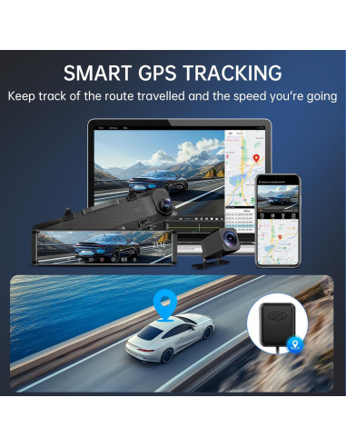 Cámara Dash 4K TUIFAC VT15 con GPS y Pantalla 12"