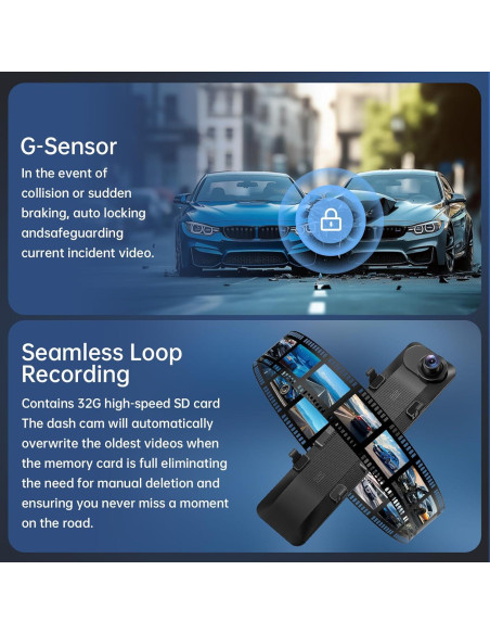 Cámara Dash 4K TUIFAC VT15 con GPS y Pantalla 12"