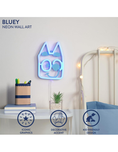 Arte de Pared Colgante LED Neón Bluey 20.5x13.97 cm