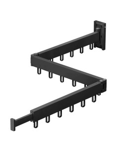 Estante Plegable para Secar Ropa ZdwCyl Negro Montado en Pared