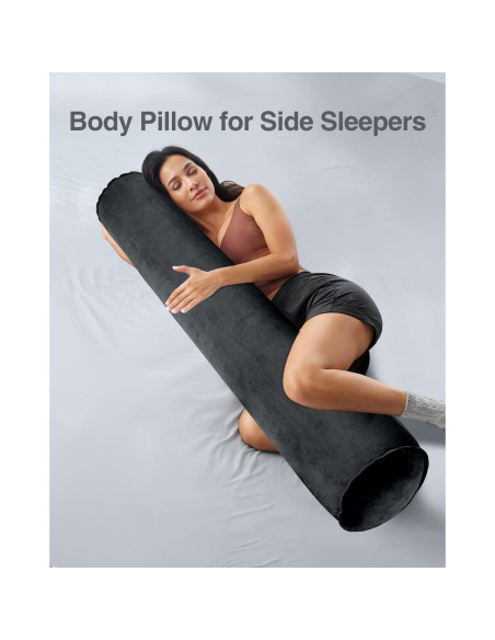 Almohada Corporal Inflable Luxtude 120 cm Negra para Dormir