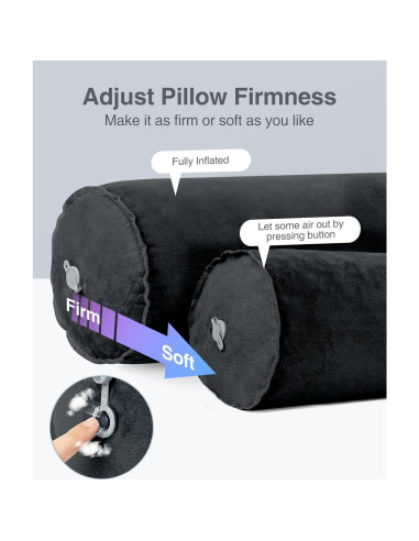 Almohada Corporal Inflable Luxtude 120 cm Negra para Dormir