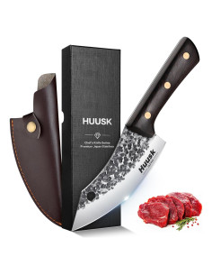 Cuchillo Huusk Japonés Forjado a Mano 13.5 cm con Funda