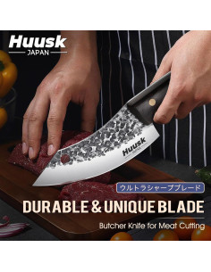 Cuchillo Huusk Japonés Forjado a Mano 13.5 cm con Funda 2