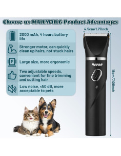 Kit de Aseo para Perros MALLMALL6 4 en 1 Batería 2000mAh 2