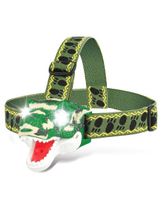 Linterna de Cabeza Dinosaurio T-Rex LED Verde Camo 8cm