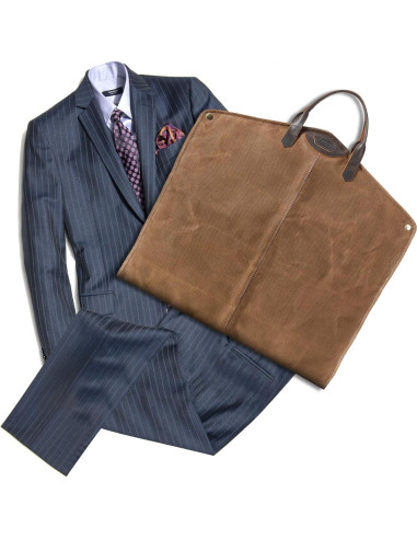 Bolsa de Traje Polare de Cuero y Lona 109 cm Impermeable